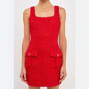Endless Rose red tweed mini dress.